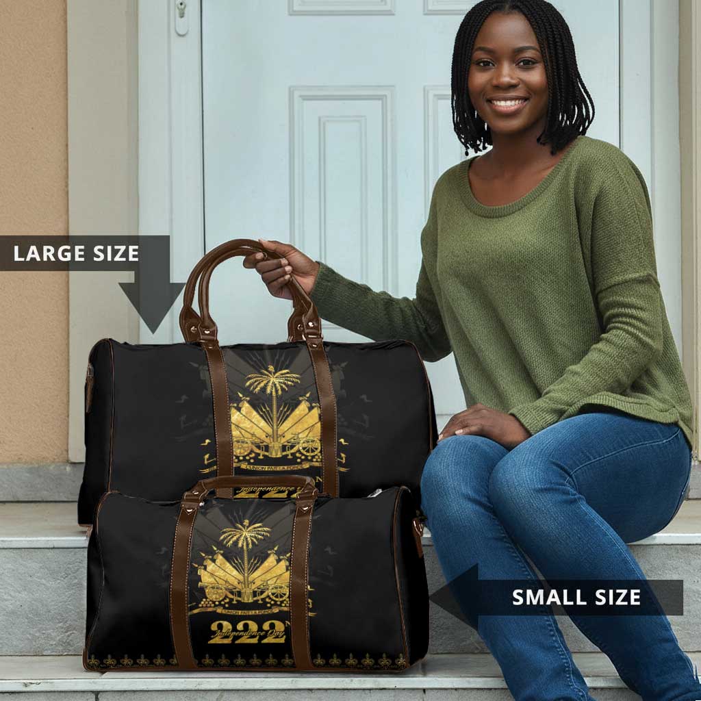 Ayiti 222nd Independence Day Anniversary Travel Bag Haiti Gold VeVe Pattern - African Pride