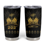 Ayiti 222nd Independence Day Anniversary Tumbler Cup Haiti Gold VeVe Pattern - African Pride