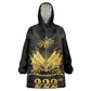 Ayiti 222nd Independence Day Anniversary Wearable Blanket Hoodie Haiti Gold VeVe Pattern - African Pride