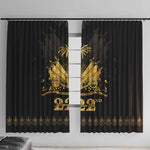 Ayiti 222nd Independence Day Anniversary Window Curtain Haiti Gold VeVe Pattern - African Pride