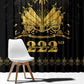 Ayiti 222nd Independence Day Anniversary Window Curtain Haiti Gold VeVe Pattern - African Pride