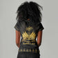 Ayiti 222nd Independence Day Anniversary Women V-Neck T-Shirt Haiti Gold VeVe Pattern LT01