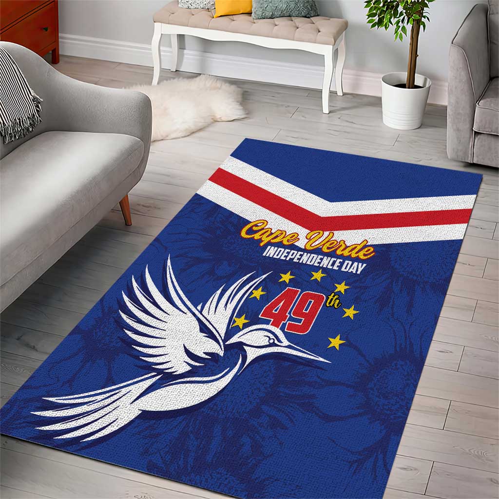 Cape Verde Independence Day Area Rug Gerbera Daisy Pattern