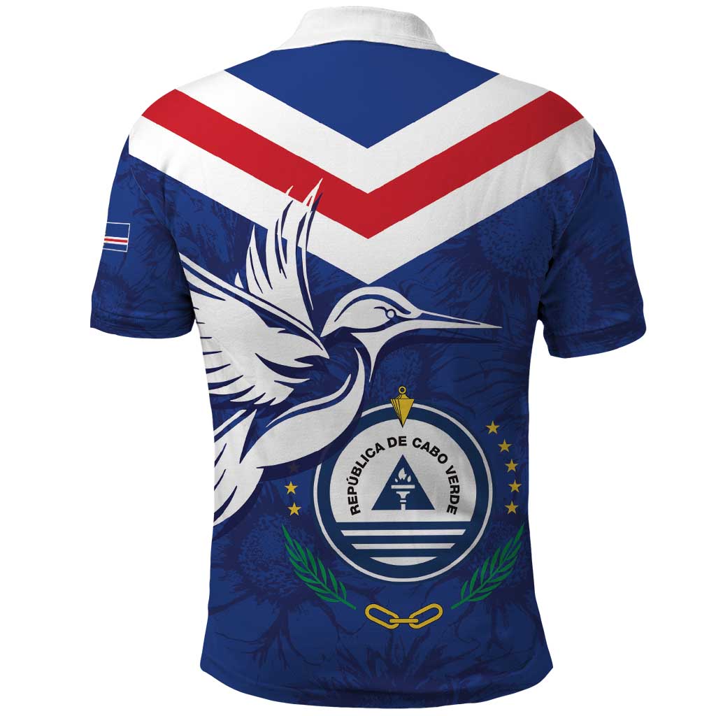 Cape Verde Independence Day Polo Shirt Gerbera Daisy Pattern