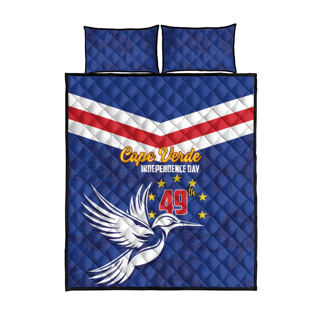 Cape Verde Independence Day Quilt Bed Set Gerbera Daisy Pattern