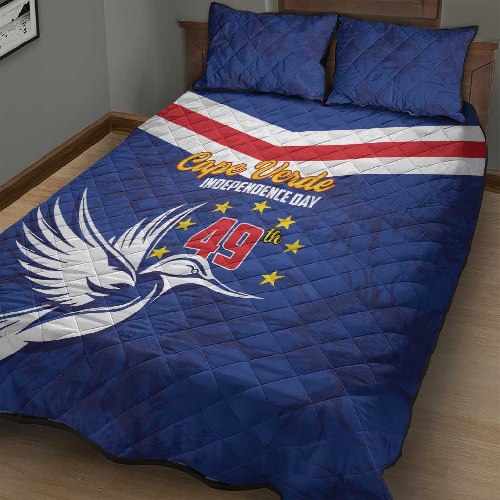 Cape Verde Independence Day Quilt Bed Set Gerbera Daisy Pattern