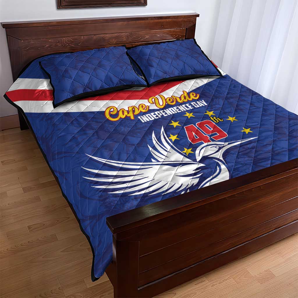 Cape Verde Independence Day Quilt Bed Set Gerbera Daisy Pattern