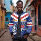 Cape Verde Independence Day Sleeve Zip Bomber Jacket Gerbera Daisy Pattern