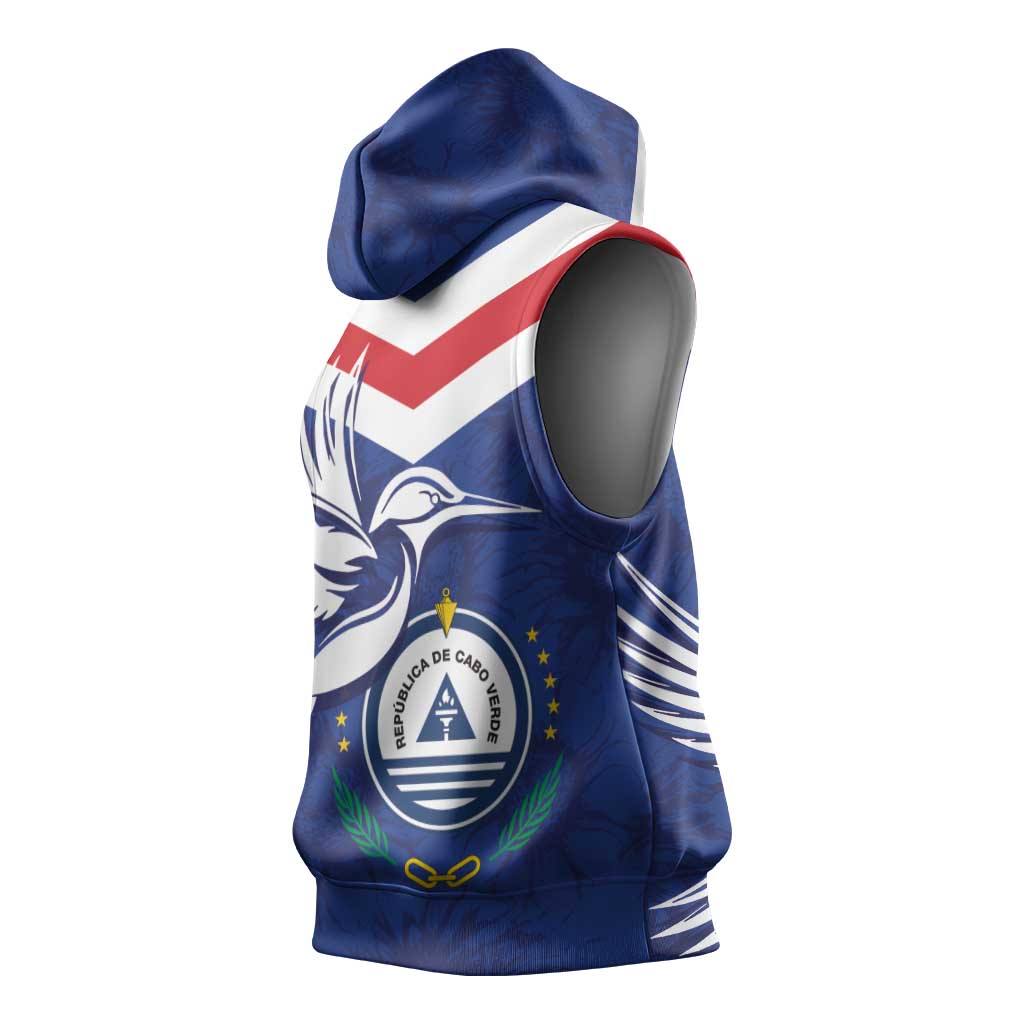 Cape Verde Independence Day Sleeveless Hoodie Gerbera Daisy Pattern - African Pride