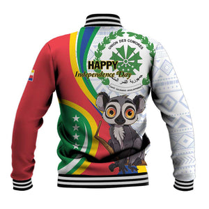 Comoros Baseball Jacket 1975 Komori Mongoose Lemur African Pattern LT01