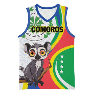 Comoros Basketball Jersey 1975 Komori Mongoose Lemur African Pattern - African Pride