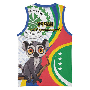 Comoros Basketball Jersey 1975 Komori Mongoose Lemur African Pattern - African Pride
