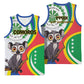 Comoros Basketball Jersey 1975 Komori Mongoose Lemur African Pattern - African Pride