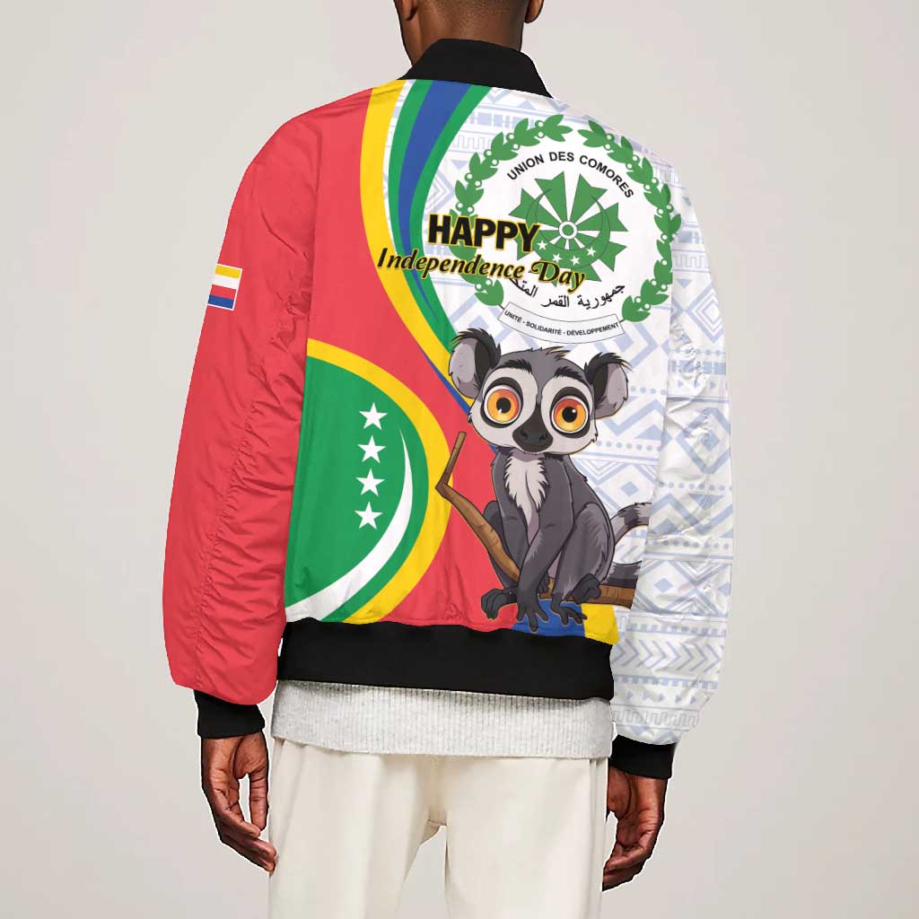 Comoros Bomber Jacket 1975 Komori Mongoose Lemur African Pattern