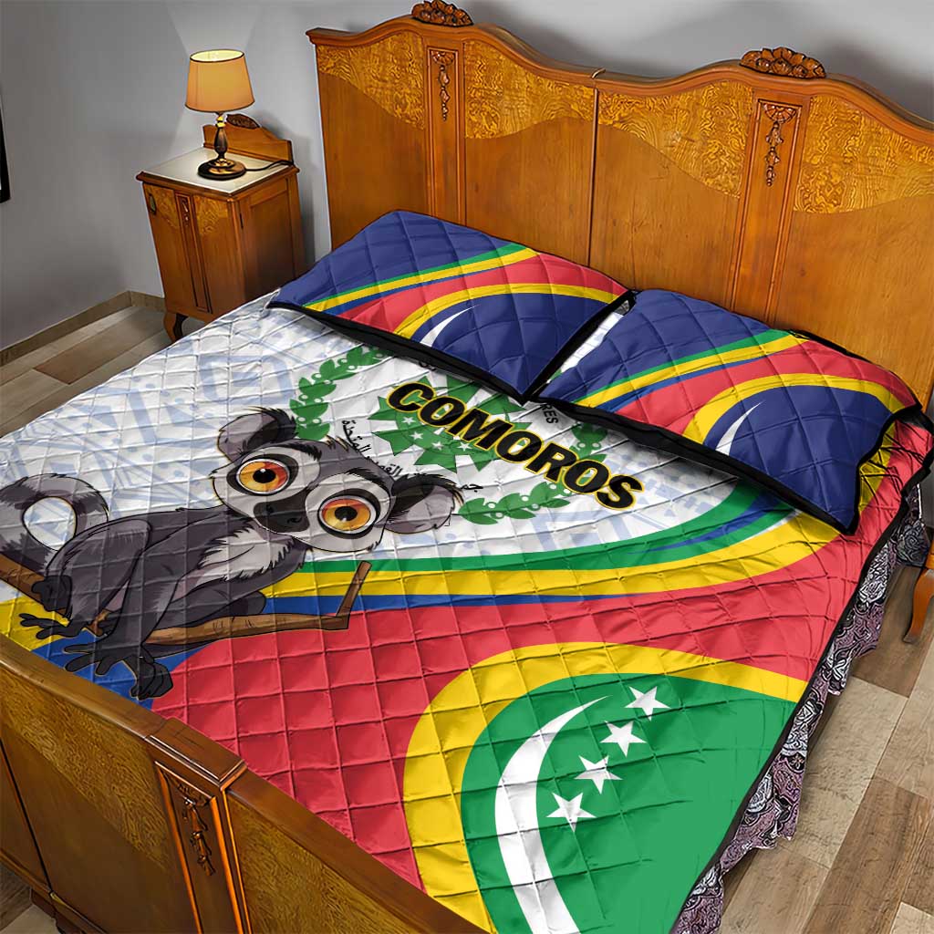 Comoros Quilt Bed Set 1975 Komori Mongoose Lemur African Pattern