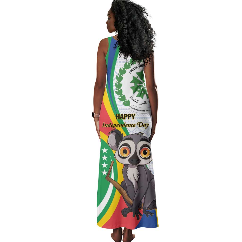 Comoros Tank Maxi Dress 1975 Komori Mongoose Lemur African Pattern