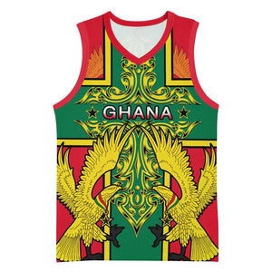 Custom Ghana Basketball Jersey with Cross of Saint George and Tawny Eagles - African Pride