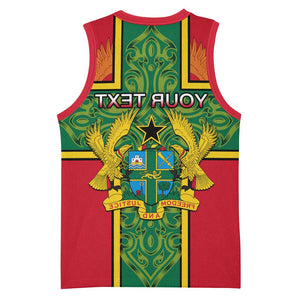 Custom Ghana Basketball Jersey with Cross of Saint George and Tawny Eagles - African Pride
