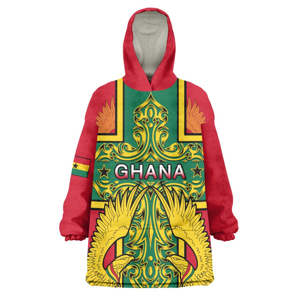Custom Ghana KId Wearable Blanket Hoodie with Cross of Saint George and Tawny Eagles