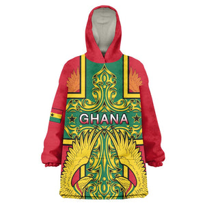 Custom Ghana KId Wearable Blanket Hoodie with Cross of Saint George and Tawny Eagles
