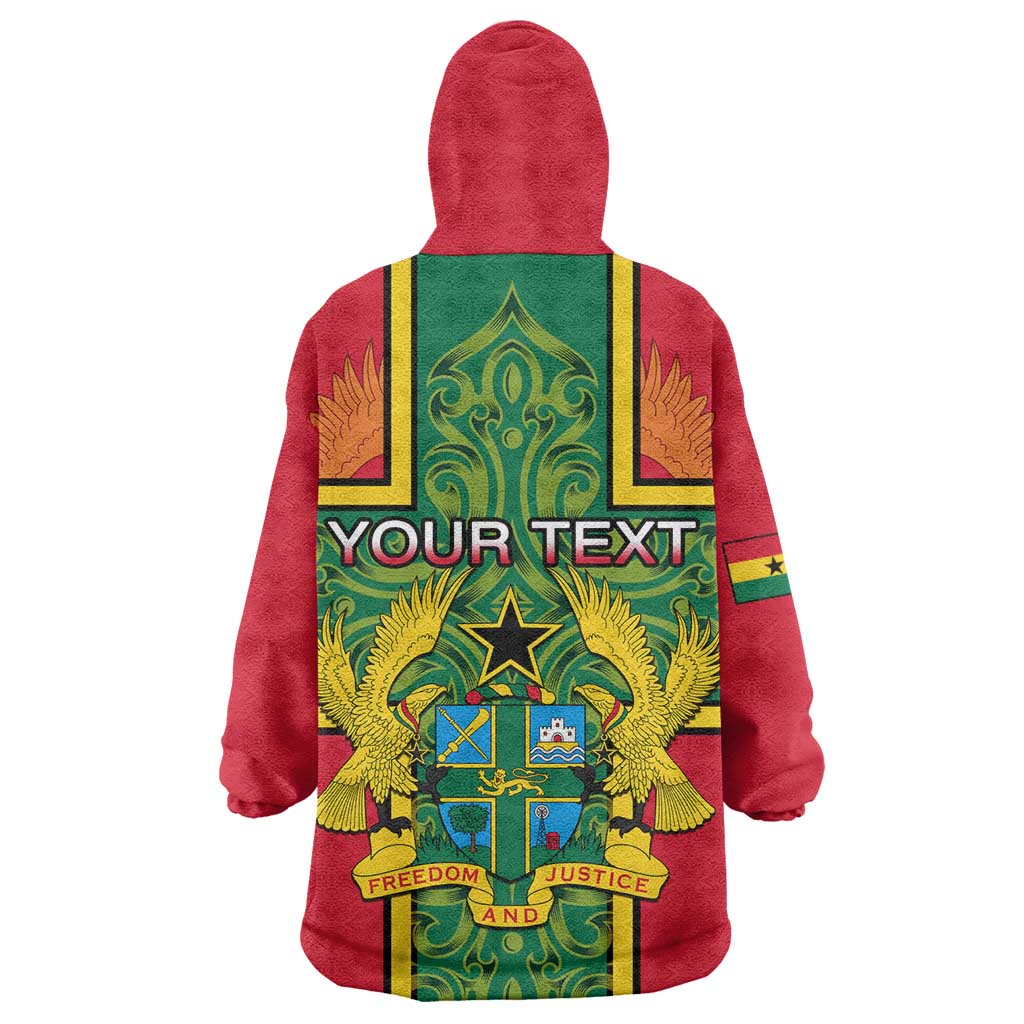 Custom Ghana KId Wearable Blanket Hoodie with Cross of Saint George and Tawny Eagles