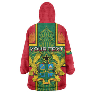 Custom Ghana KId Wearable Blanket Hoodie with Cross of Saint George and Tawny Eagles