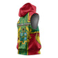 Custom Ghana Sleeveless Hoodie with Cross of Saint George and Tawny Eagles - African Pride