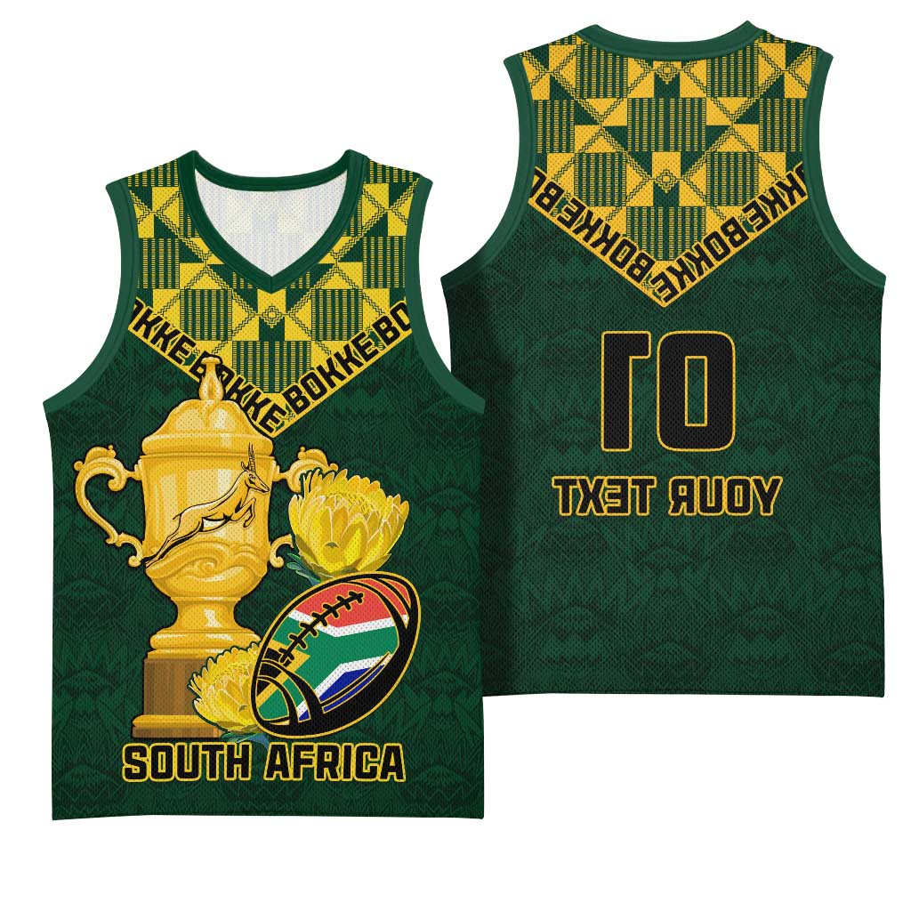 Custom South Africa Rugby Basketball Jersey - Go Bokke Champion, World Cup - African Pride