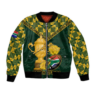 Custom South Africa Rugby Bomber Jacket - Go Bokke Champion, World Cup