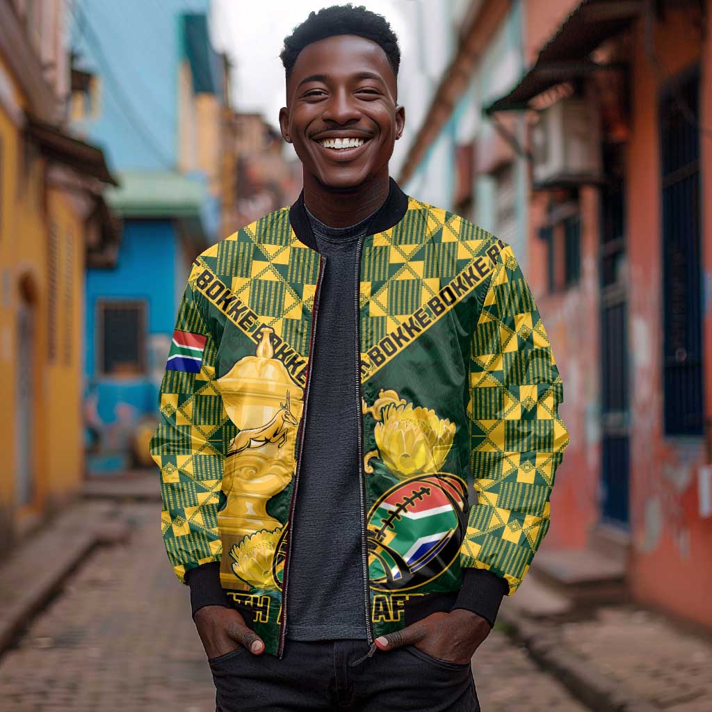 Custom South Africa Rugby Bomber Jacket - Go Bokke Champion, World Cup