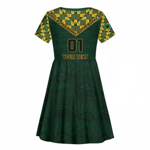 Custom South Africa Rugby Kid Short Sleeve Dress - Go Bokke Champion, World Cup