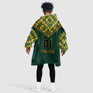 Custom South Africa Rugby KId Wearable Blanket Hoodie - Go Bokke Champion, World Cup