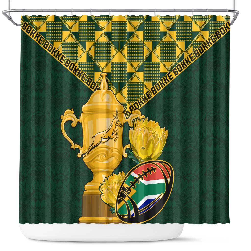 South Africa Rugby Shower Curtain - Go Bokke Champion, World Cup by ...