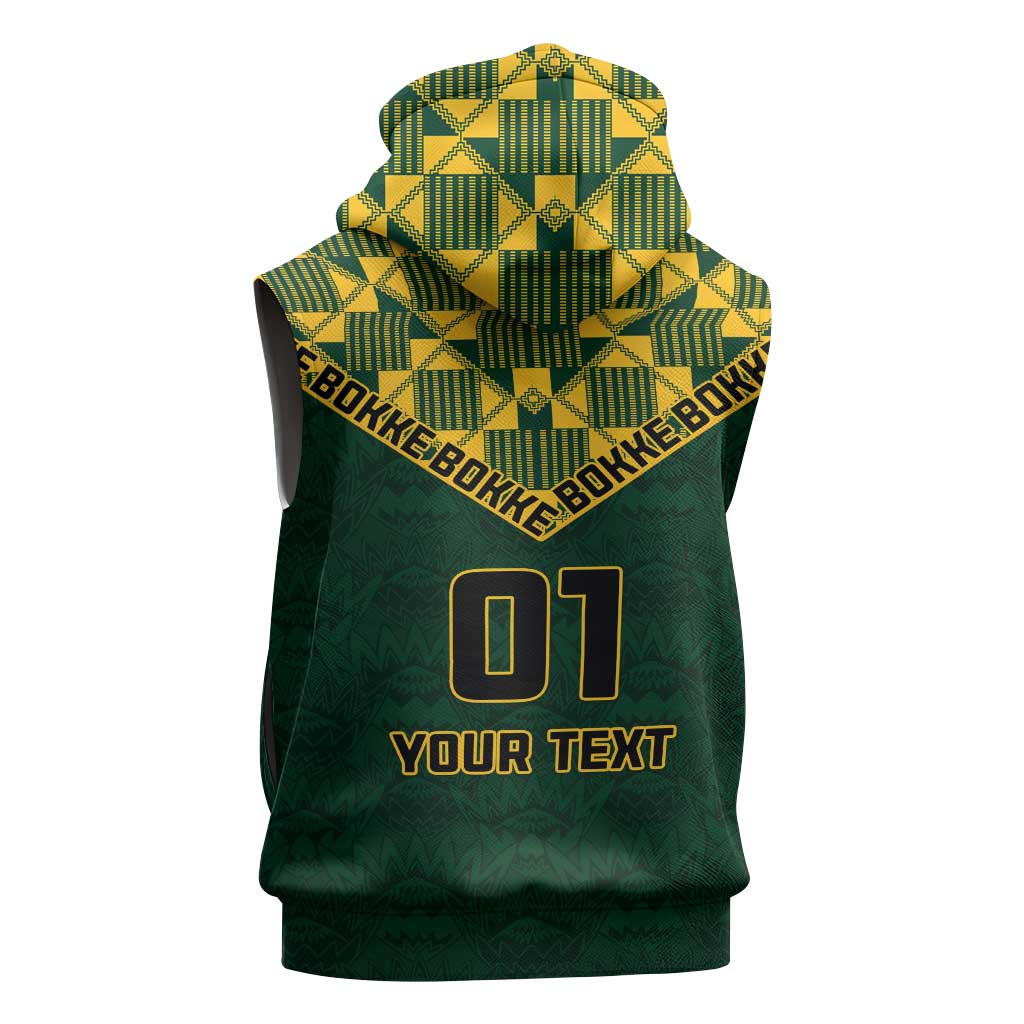 Custom South Africa Rugby Sleeveless Hoodie - Go Bokke Champion, World Cup - African Pride