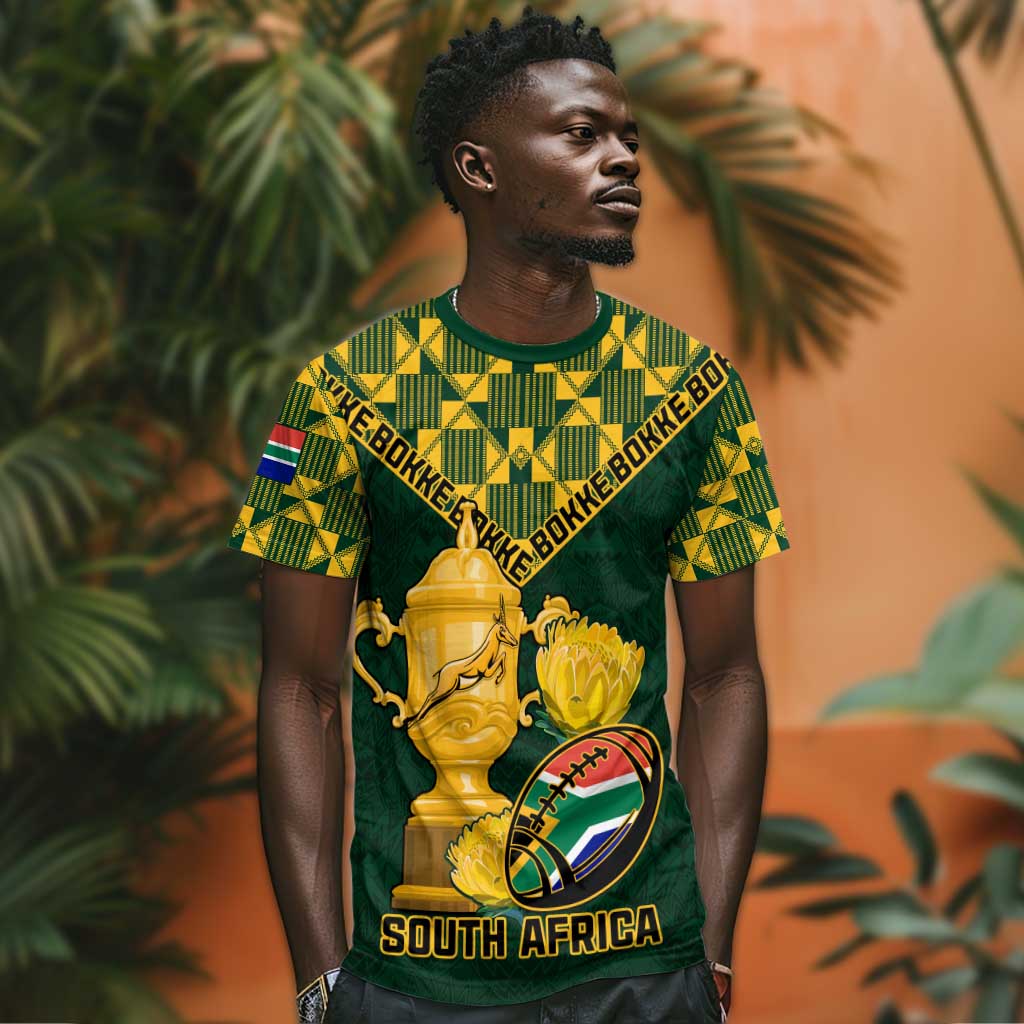 Custom South Africa Rugby T shirt - Go Bokke Champion, World Cup