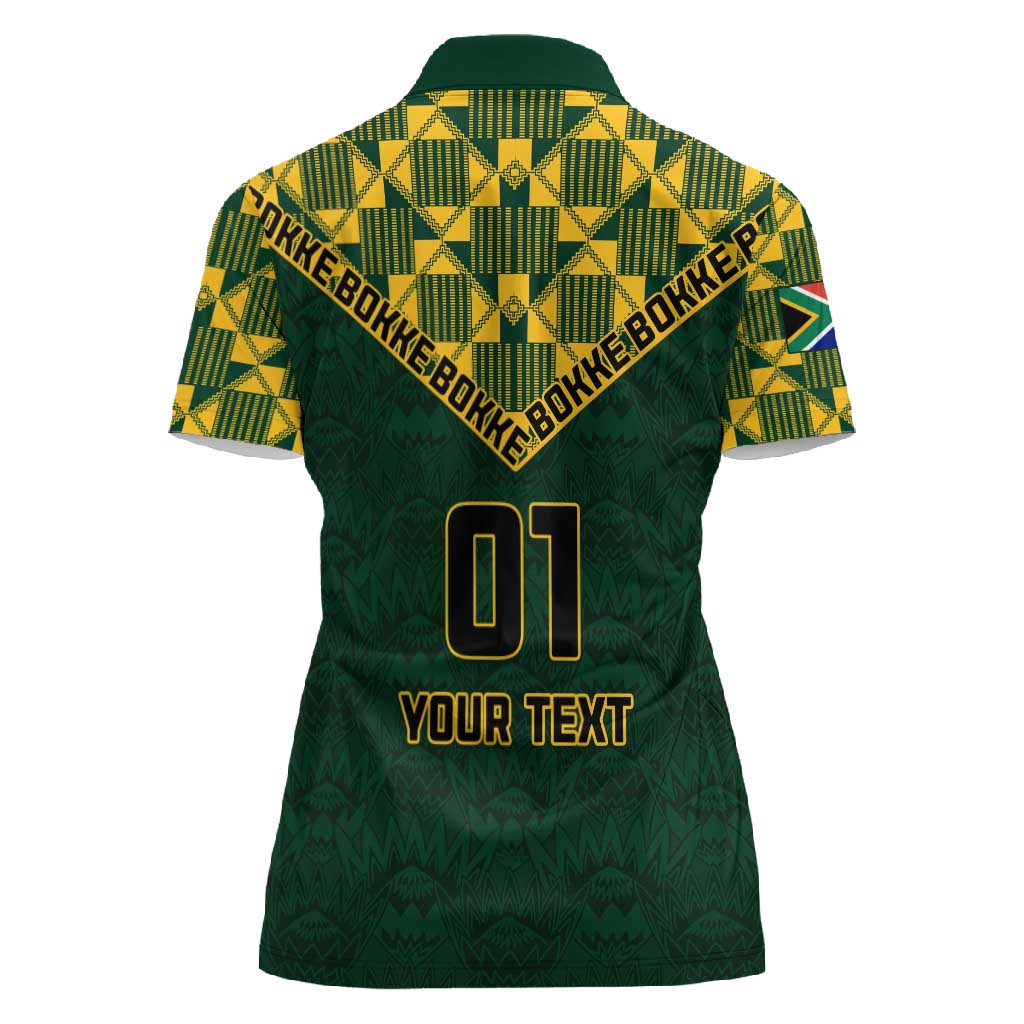 Custom South Africa Rugby Women Polo Shirt - Go Bokke Champion, World Cup