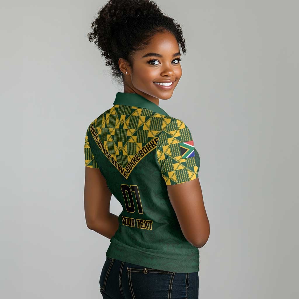 Custom South Africa Rugby Women Polo Shirt - Go Bokke Champion, World Cup
