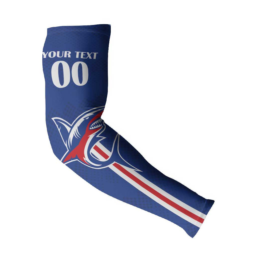 Custom Cape Verde 2026 Football Arm Sleeves Blue Sharks WC Debut