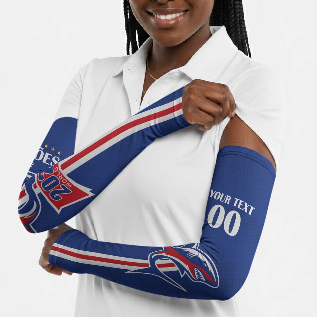 Custom Cape Verde 2026 Football Arm Sleeves Blue Sharks WC Debut