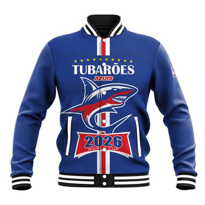 Custom Cape Verde 2026 Football Baseball Jacket Blue Sharks WC Debut - African Pride