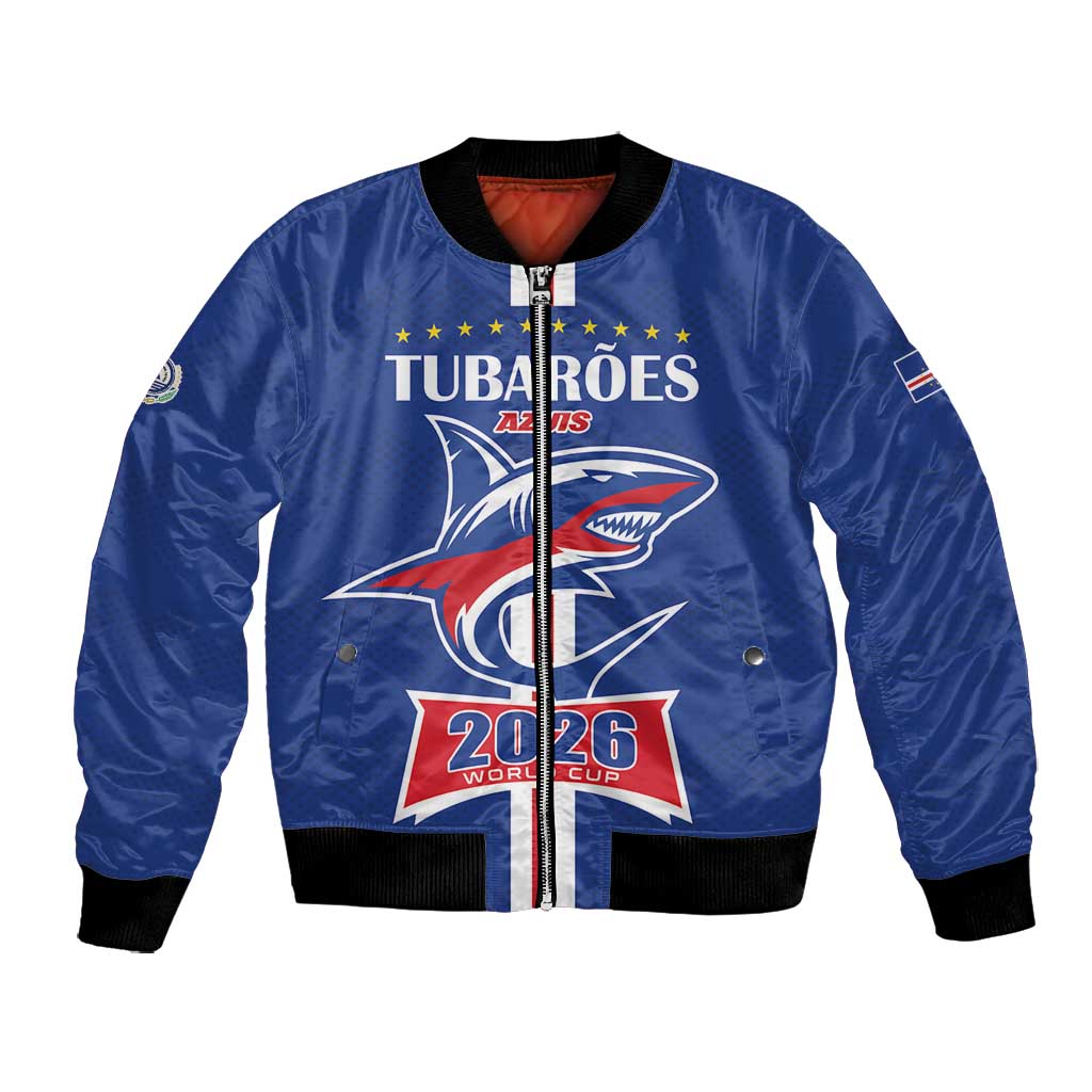 Custom Cape Verde 2026 Football Bomber Jacket Blue Sharks WC Debut - African Pride