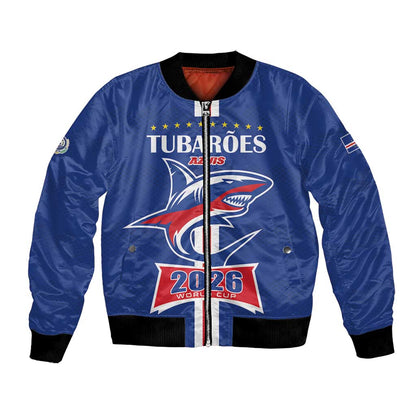 Custom Cape Verde 2026 Football Bomber Jacket Blue Sharks WC Debut - African Pride