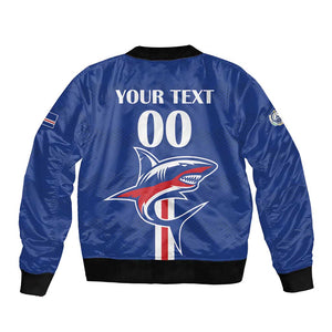 Custom Cape Verde 2026 Football Bomber Jacket Blue Sharks WC Debut - African Pride
