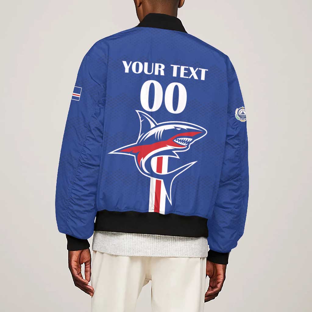 Custom Cape Verde 2026 Football Bomber Jacket Blue Sharks WC Debut - African Pride