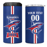 Custom Cape Verde 2026 Football 4 in 1 Can Cooler Tumbler Blue Sharks WC Debut - African Pride