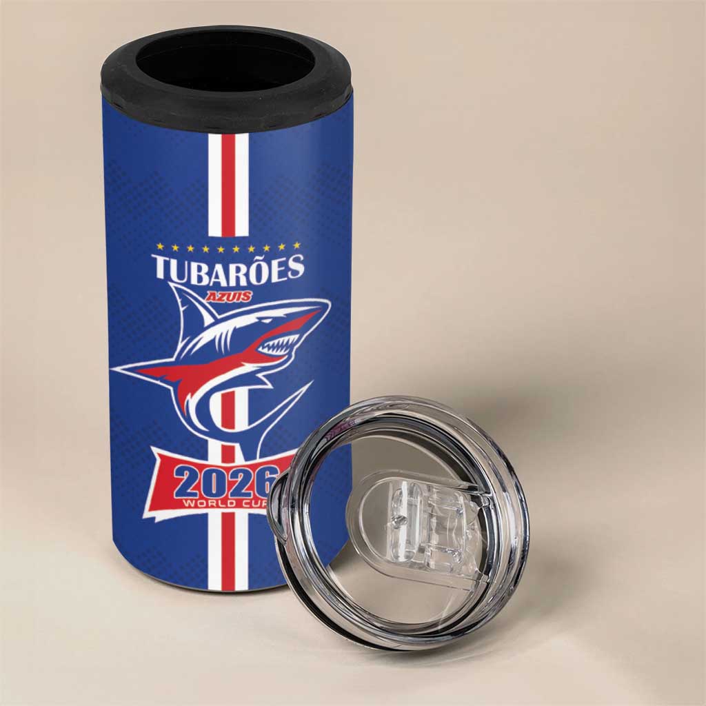 Custom Cape Verde 2026 Football 4 in 1 Can Cooler Tumbler Blue Sharks WC Debut - African Pride