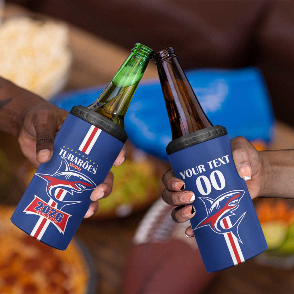 Custom Cape Verde 2026 Football 4 in 1 Can Cooler Tumbler Blue Sharks WC Debut - African Pride
