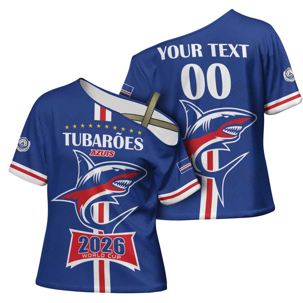 Custom Cape Verde 2026 Football Cross Shoulder Shirt Blue Sharks WC Debut
