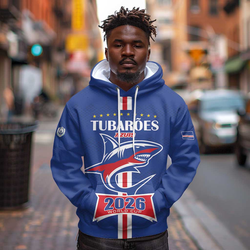 Custom Cape Verde 2026 Football Hoodie Blue Sharks WC Debut - African Pride
