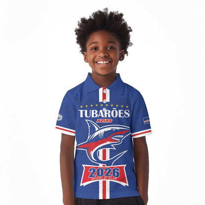 Custom Cape Verde 2026 Football Kid Polo Shirt Blue Sharks WC Debut - African Pride